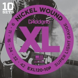D'Addario EXL120-10P Струны для электрогитары (Набор из 10 комплектов )