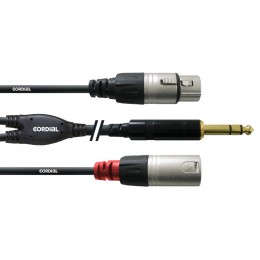 Cordial CFY 3 VFM Кабель Y-адаптер джек стерео 6,3 мм/XLR male+XLR female