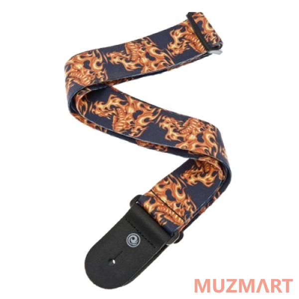 Planet Waves 50LT01 Flaming Skulls Гитарный ремень