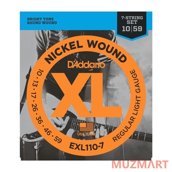 D'Addario EXL110-7 Струны для 7-струнной электрогитары 10-59
