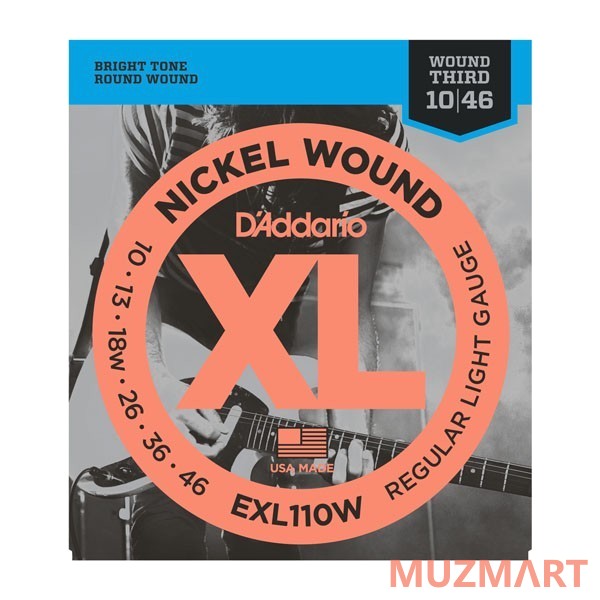 D'Addario EXL110W Струны для электрогитары 10-46