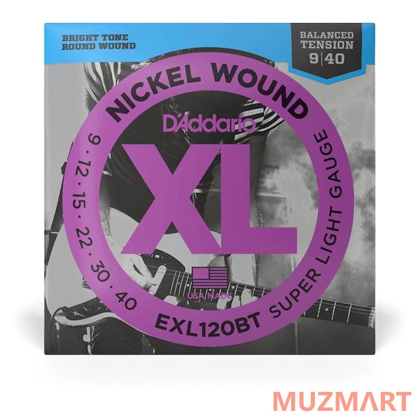 D'Addario EXL120BT Super Light Струны для электрогитары 9-40
