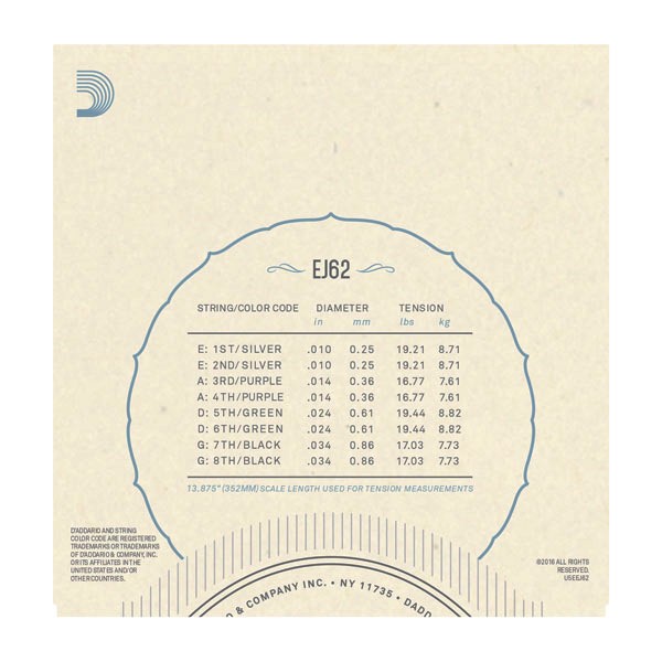 D'Addario EJ62 Струны для мандолины