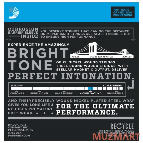 D'Addario EXL120/3D Струны для электрогитары