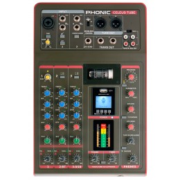 Phonic CELEUS Tube Микшерный пульт 5-ти канальный, USB плеер/рекордер.